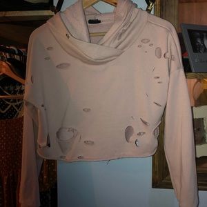 Rue 21 distressed crop hoodie
